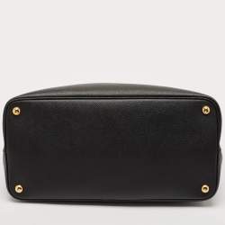 مملوكة مسبقًا Prada Black Saffiano Cuir Leather Medium Double Handle Tote