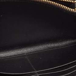 Prada Black Saffiano Lux Leather Bow Zip Around Wallet