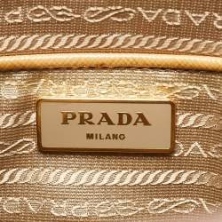 Prada Tan Saffiano Vernice Leather Parabole Tote
