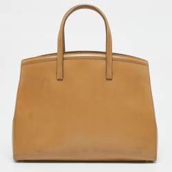 Prada Tan Saffiano Vernice Leather Parabole Tote