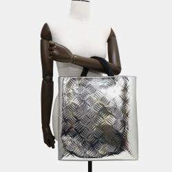 Prada Textured Metallic Leather Tote Bag