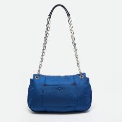 Prada Blue Nylon Bomber Chain Shoulder Bag