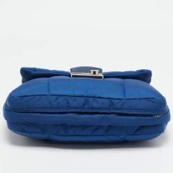 Prada Blue Nylon Bomber Chain Shoulder Bag