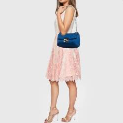 Prada Blue Nylon Bomber Chain Shoulder Bag