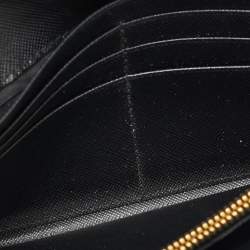 مملوكة مسبقًا Prada Black/White Saffiano Leather Continental Wallet