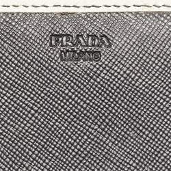 مملوكة مسبقًا Prada Black/White Saffiano Leather Continental Wallet