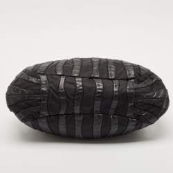 Prada Black Leather and Nylon Waves Hobo