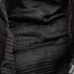 Prada Black Leather and Nylon Waves Hobo