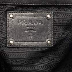 Prada Black Leather and Nylon Waves Hobo