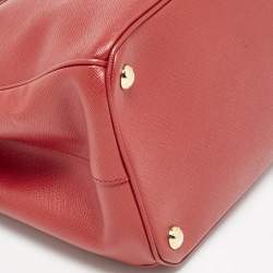 Prada Red Saffiano Lux Leather Medium Double Zip Tote