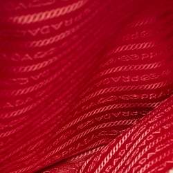 Prada Red Saffiano Lux Leather Medium Double Zip Tote