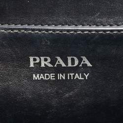 Pre Owned Prada Black Saffiano Leather Small Monochrome Flap Shoulder Bag