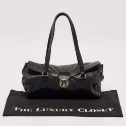 Pre Owned Prada Black Leather Easy Shoulder Bag