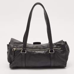 Pre Owned Prada Black Leather Easy Shoulder Bag
