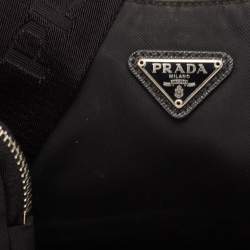 Prada Black Nylon and Leather Re-Edition 2005 Shoulder Bag