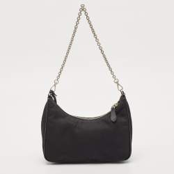 Prada Black Nylon and Leather Re-Edition 2005 Shoulder Bag
