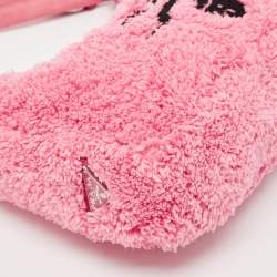Prada Pink Terry Cloth Mini Re-Edition 2000 Baguette Bag