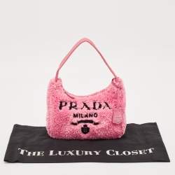 Prada Pink Terry Cloth Mini Re-Edition 2000 Baguette Bag