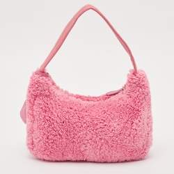 Prada Pink Terry Cloth Mini Re-Edition 2000 Baguette Bag