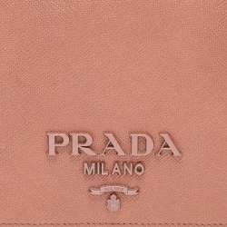 Pre Owned Prada Metallic Leather Monochrome Crossbody Bag