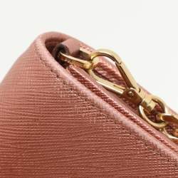 Pre Owned Prada Metallic Leather Monochrome Crossbody Bag