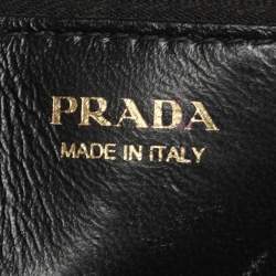 Pre Owned Prada Metallic Leather Monochrome Crossbody Bag