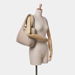 Prada Beige Medium Nappa Soft Padded Double Handled Bag