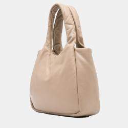 Prada Beige Medium Nappa Soft Padded Double Handled Bag