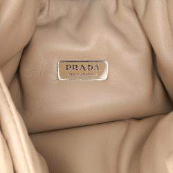 Prada Beige Medium Nappa Soft Padded Double Handled Bag