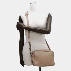 Prada Beige Leather Logo Shoulder Bag 