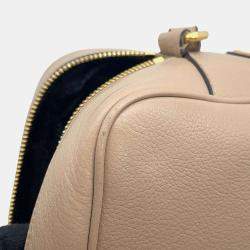 Prada Beige Leather Logo Shoulder Bag 