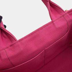 Prada Pink Canvas Canapa Shoulder Tote Bag 