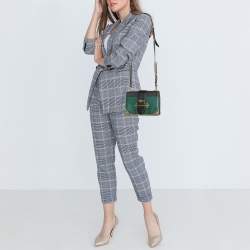 Prada Green/Black Leather Cahier Flap Shoulder Bag