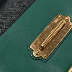 Prada Green/Black Leather Cahier Flap Shoulder Bag