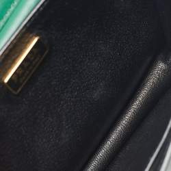Prada Green/Black Leather Cahier Flap Shoulder Bag