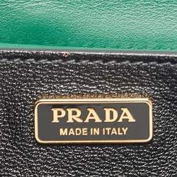 Prada Green/Black Leather Cahier Flap Shoulder Bag