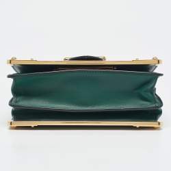 Prada Green/Black Leather Cahier Flap Shoulder Bag
