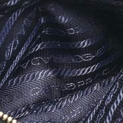 Prada Blue Vitello Phoenix Leather Single Zip Crossbody Bag