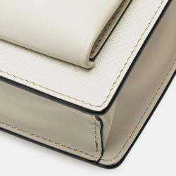 Prada White Mini Saffiano Envelope Crossbody
