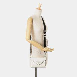 Prada White Mini Saffiano Envelope Crossbody