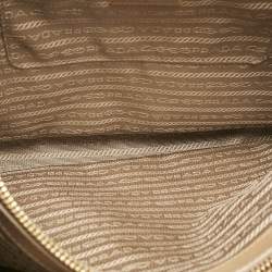 Prada Tan Saffiano Vernise Oversized Zip Satchel