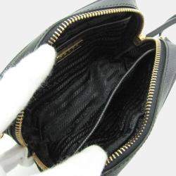 Prada Black Saffiano Leather Pouch Shoulder Bag