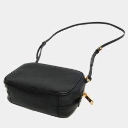 Prada Black Saffiano Leather Pouch Shoulder Bag