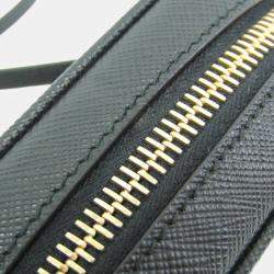 Prada Black Saffiano Leather Pouch Shoulder Bag