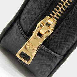 Prada Black Saffiano Leather Pouch Shoulder Bag