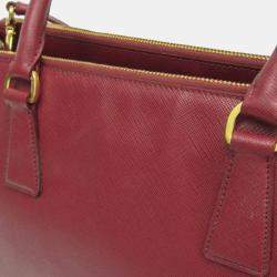 Prada Wine Saffiano Leather Shoulder Bag 