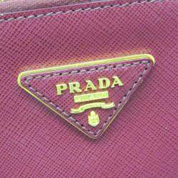 Prada Wine Saffiano Leather Shoulder Bag 