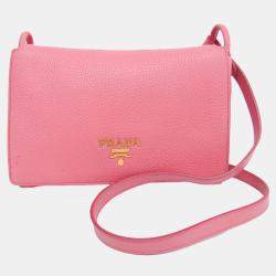 Prada Pink Vitello Daino Leather Shoulder Bag