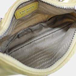 Prada Yellow Fabric Tesuto Chain Strap Mini Hobo Bag