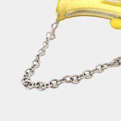 Prada Yellow Fabric Tesuto Chain Strap Mini Hobo Bag